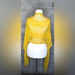 Yellow shawl with sequin details, perfect for adding a touch of glamour y2k